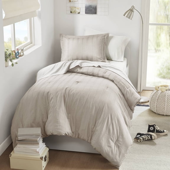 5-Piece Twin/Twin XL Woven Striped Comforter Set