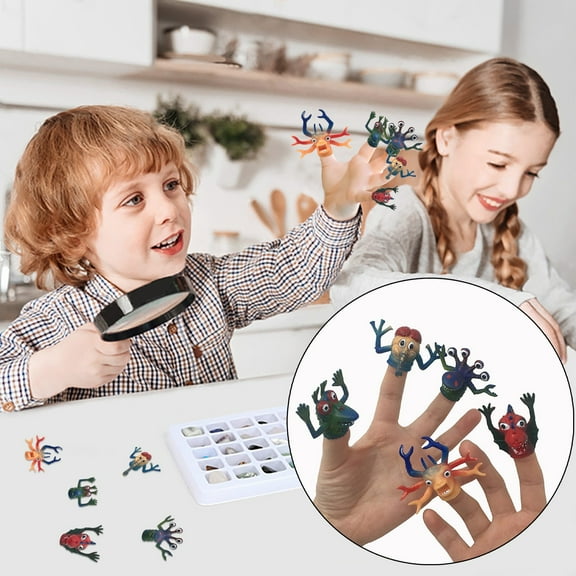 5 Piece Ugly Holly Dinosaur Finger Puppets For Kids Party Favors Role Play