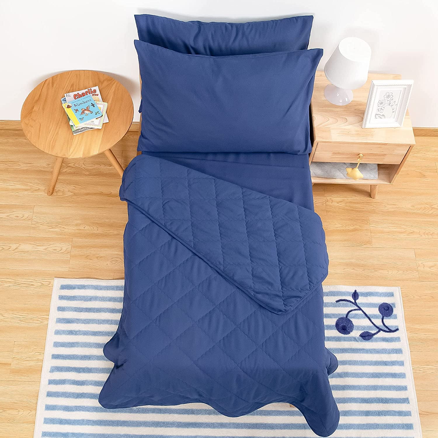 5 Piece Ultra Soft and Breathable Toddler Bedding Set, Microfiber Crib