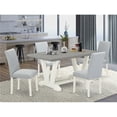 thumbnail image 1 of 5 Piece V-Style Dining Table Set - Linen White, 1 of 1