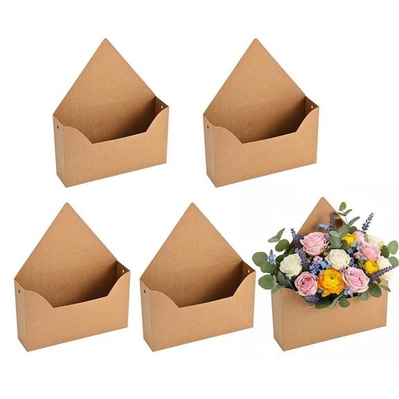 5 Piece Valentine Envelope Boxes,Waterproof Envelop Paper Boxes,Hand Bouquet Folding For Wedding Bouquet Box Flower Box,Hand