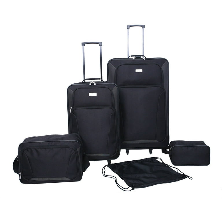 Protege 5 Piece Unisex Luggage Set Black Walmart