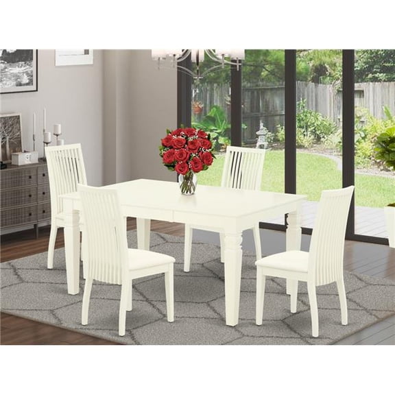 5 Piece Weston Dining Set - Linen White