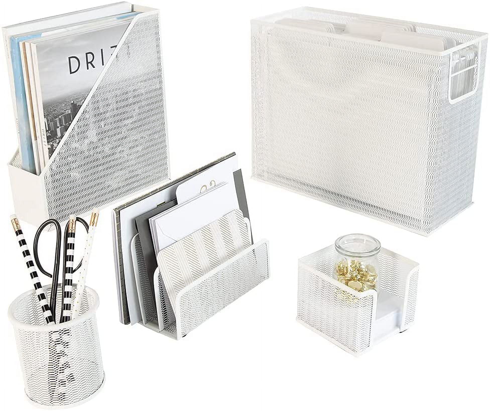 Gold Cute Desk Organizer Set For Women And Girls In Pretty Design With 5  Office Supplies Accessories - Explore China Wholesale Desk Organizer Set  and File Tray, Pen Cup, Mail Sorter