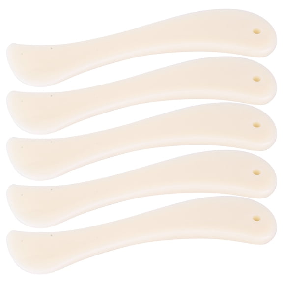 5-Piece White Plastic Leather Craft Folder Set, Short Type Edge Trimming Sewing Tool Accessories, DIY Handmade Leathercraft Bone Folder Creaser, 4.7 inches / 12.0 cm Length for Scoring and Folding