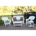 thumbnail image 1 of 5 Piece White Wicker Conversation Set - Brown Cushions, 1 of 1