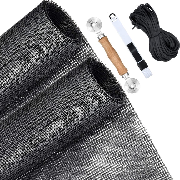 5 Piece Window Screen Repair Kit with Rolling Tool and Spline Brush