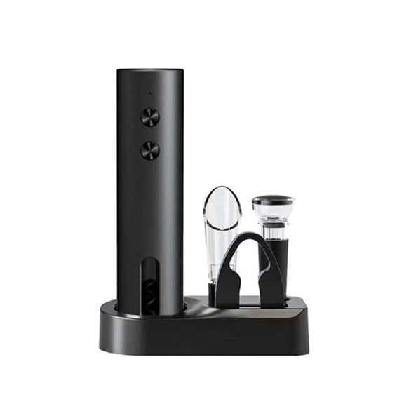 5-Piece Wine Opener Set with Effortless Corkscrew, Vacuum Stopper, Aerator Pourer, and Foil Cutter – Complete Wine Accessory Kit for Home Entertaining and Gift Giving