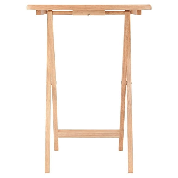 5-Piece Wood Alex Snack Table Folding TV Tray Table for Dining Laptop Computer Stand Gaming Desk Easy Assembly, Natural