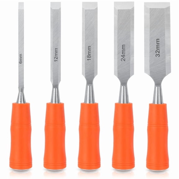 5 Piece Wood Chisel Sets Woodworking Tools Set, Wood Chisels for Woodworking with Steel Hammer End, Wood Tools Chisel
