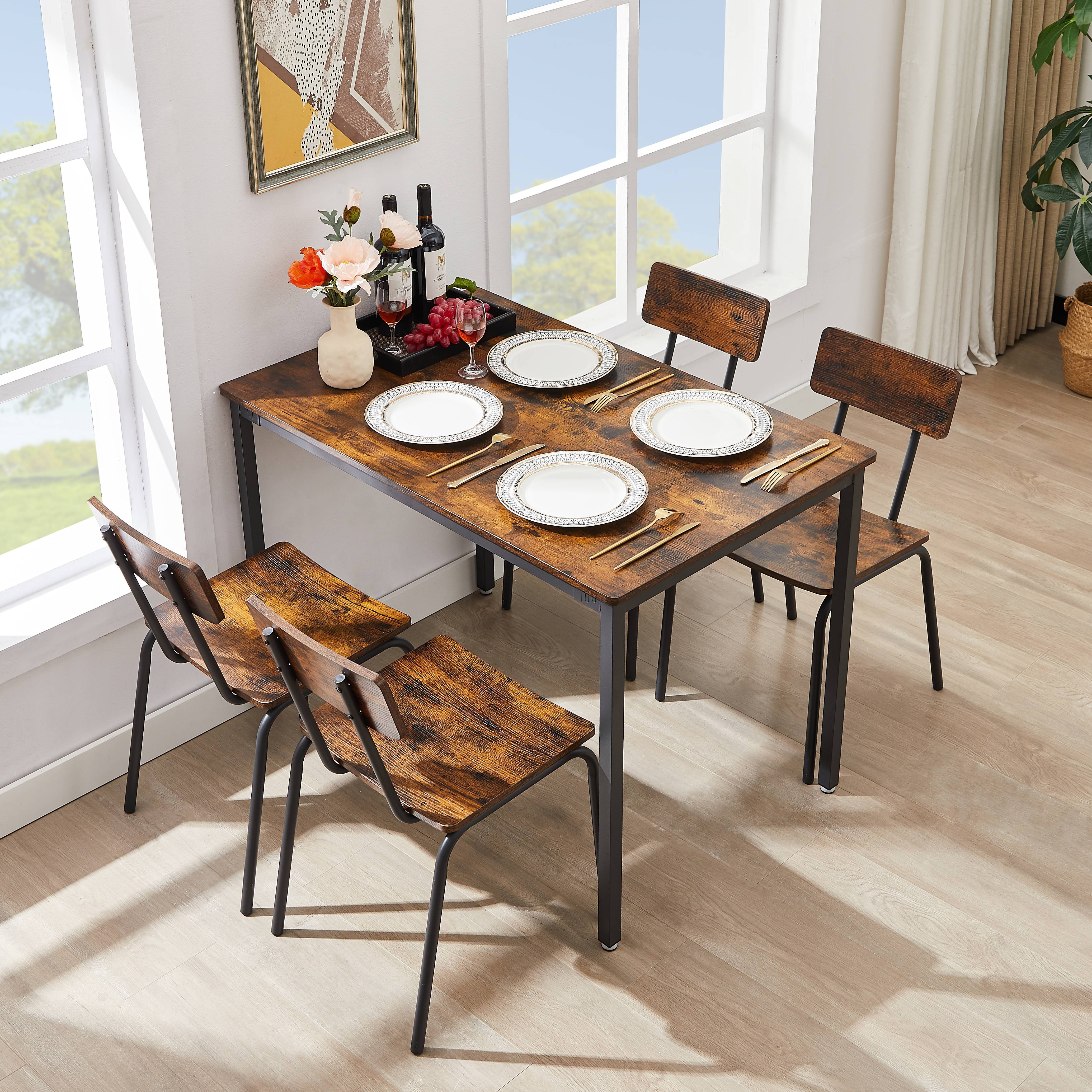 Metal dining room chairs 2024 set of 4