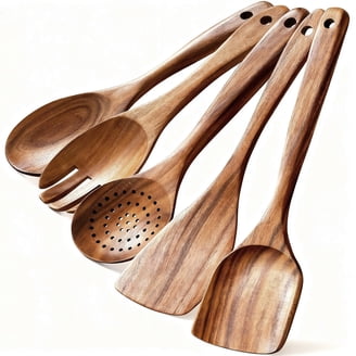 Hefild Good Grips 3-Piece Bamboo Utensil Set - Kitchen Cooking Utensils With Ergonomic Handles