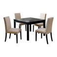thumbnail image 1 of 5 Piece Wooden Dining Table Set In Antique Black And Beige, 1 of 5
