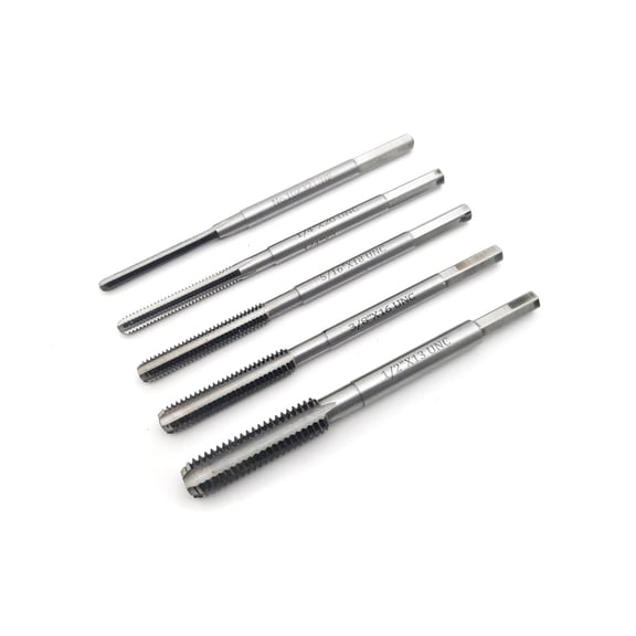 5 Piece Woodworking Taps Set, 10-32, -20, 5/16-18, 3/8-16 and -13, 5 Overall, Universal Hex Shanks, Hardened Carbon Steel