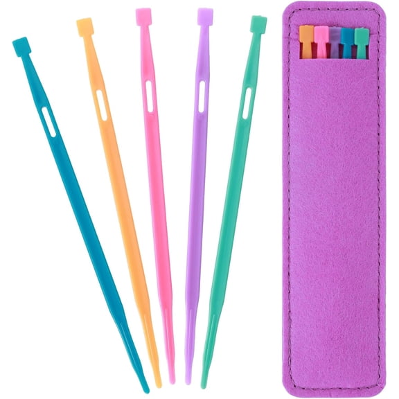5 Piece that Purple Thang Sewing Tool Set, Sewing Stiletto Tool with Storage Pouch, Precision Sewing Accessories for Quilting Crafting