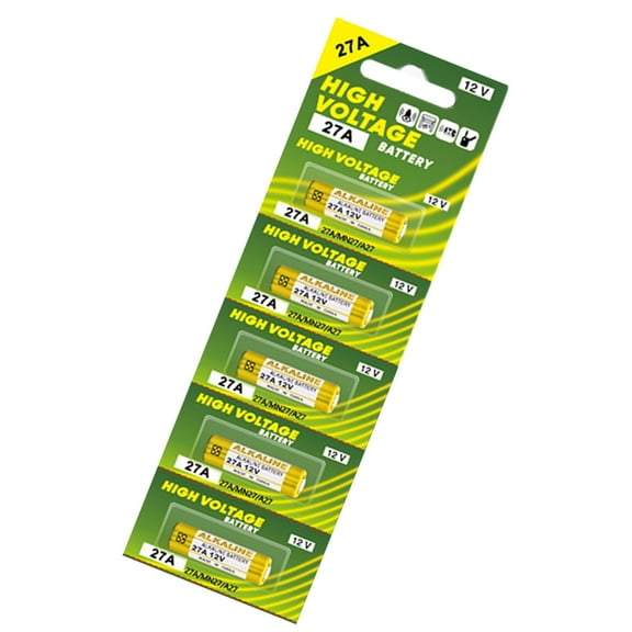 5 Pieces 27A 12V Alkaline Battery A27/V27A/LR27A/WE27A for Car Alarm Remotes Ceiling Fan and Home Security Systems