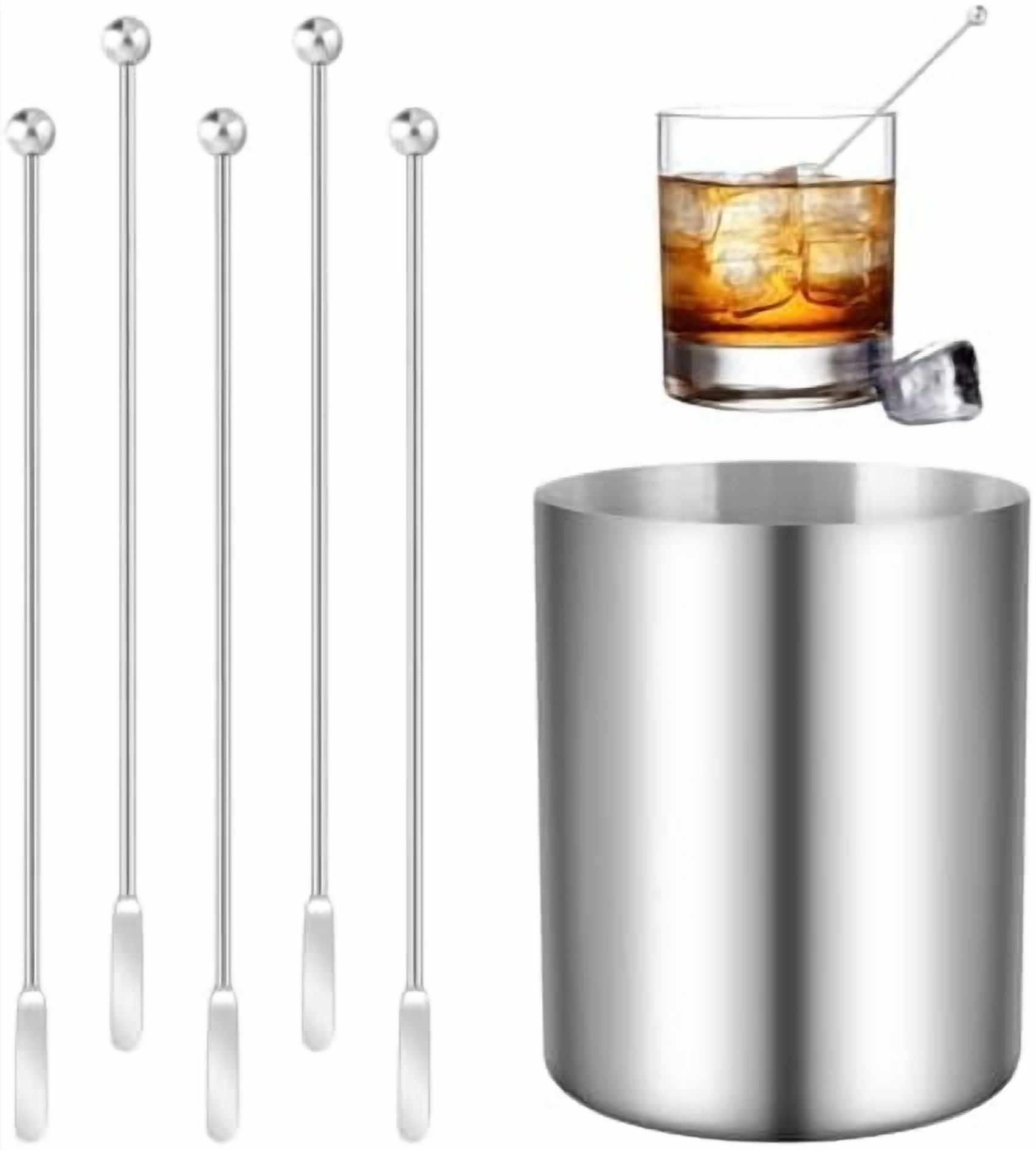 12Pcs Stainless Steel Cocktail Picks Bar Tools Drink Stirring