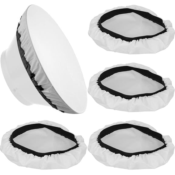 5 Pieces 7 Inches to 11 Inches Standard Diffuser Light Sock Cloth White Lampshade Reflector Lamp Sock for Studio Strobe Reflector