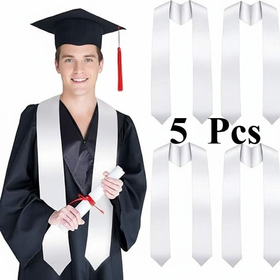 5 Pieces 72 Inch Graduation Stole Sublimation Plain Honor Stole Blank Unisex Adult