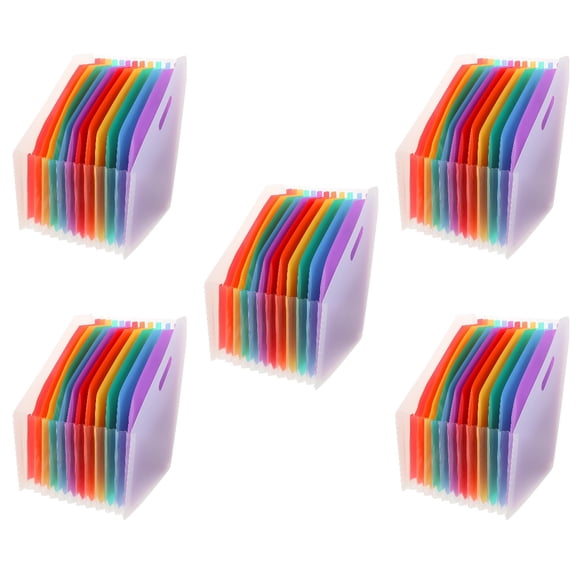 5 Pieces Accordion Folder Expandable Bill Storage Organizer Student Transparent