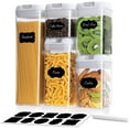 thumbnail image 1 of 5 Pieces Airtight Food Storage Container Set - Pantry & Kitchen Organization Containers - Labels & Chalk Marker - BPA Free Clear Plastic Kitchen and Pantry Organization Containers, 1 of 10