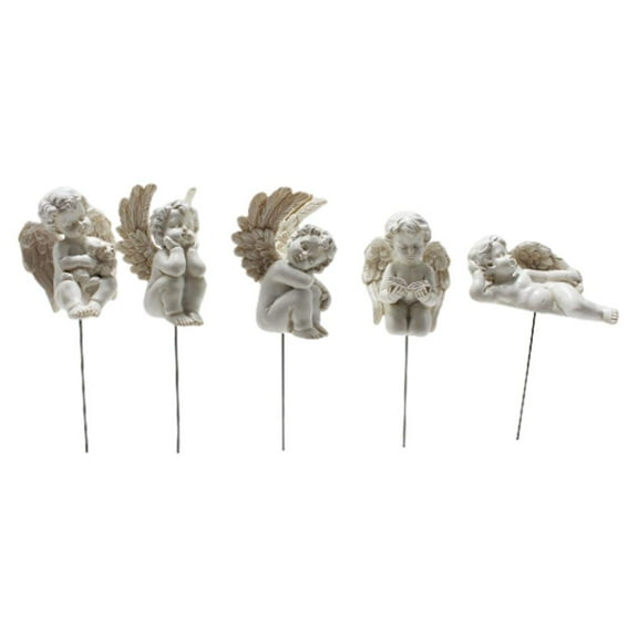 5 Pieces Angel Statue Garden Stakes Mini Landscape Art for Yard Porch Decor