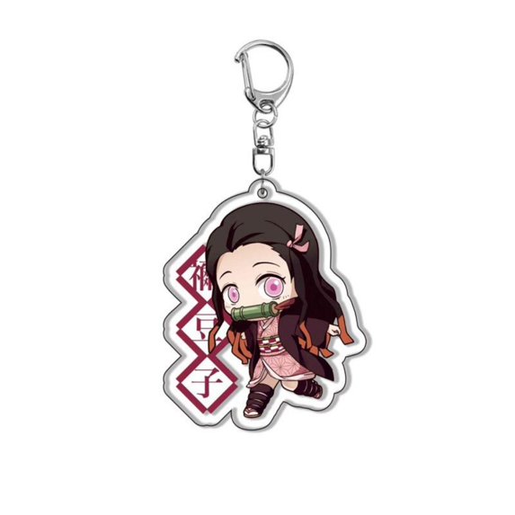 5 Pieces Anime Demon Slayer Kimetsu Figura Acrylic Keychains Nezuko Tanjirou Character Collection Set Merch for Bags, Backpacks for Keys, Great Gift for Fans & Collectors Accessory Merch Gift