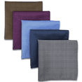 thumbnail image 1 of 5 Pieces Assorted Mens Silk Pocket Square Handkerchiefs Set 15, 1 of 7
