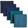 thumbnail image 1 of 5 Pieces Assorted Mens Silk Pocket Square Handkerchiefs Set 20, 1 of 7