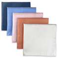 thumbnail image 1 of 5 Pieces Assorted Mens Silk Pocket Square Handkerchiefs Set 66, 1 of 7