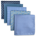 thumbnail image 1 of 5 Pieces Assorted Mens Silk Pocket Square Handkerchiefs Set Lot (Set65), 1 of 7