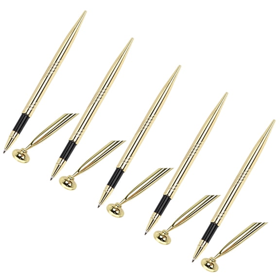 5 Pieces Counter Service Pen Signatures Pen Ballpoint Pen Desktop Pen with Base Reception Pen for Banks Hotel Weddings