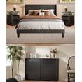 thumbnail image 1 of 5 Pieces Bedroom Furniture Set, Includes Queen Size Bed Frame with Headboard, Nightstand Sets of 2，6-Drawers Dressers and 4-Drawers Dressers with Cutout Handle,Black, 1 of 8