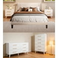 thumbnail image 1 of 5 Pieces Bedroom Furniture Set, Includes Queen Size Bed Frame with Headboard, Nightstand Sets of 2,6-Drawers Dressers and 5-Drawers Dressers for Bedroom,White, 1 of 16