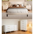 thumbnail image 1 of 5 Pieces Bedroom Furniture Set, Includes Queen Size Bed Frame with Headboard, Nightstand Sets of 2,6-Drawers Dressers and 5-Drawers Dressers for Bedroom,White, 1 of 16