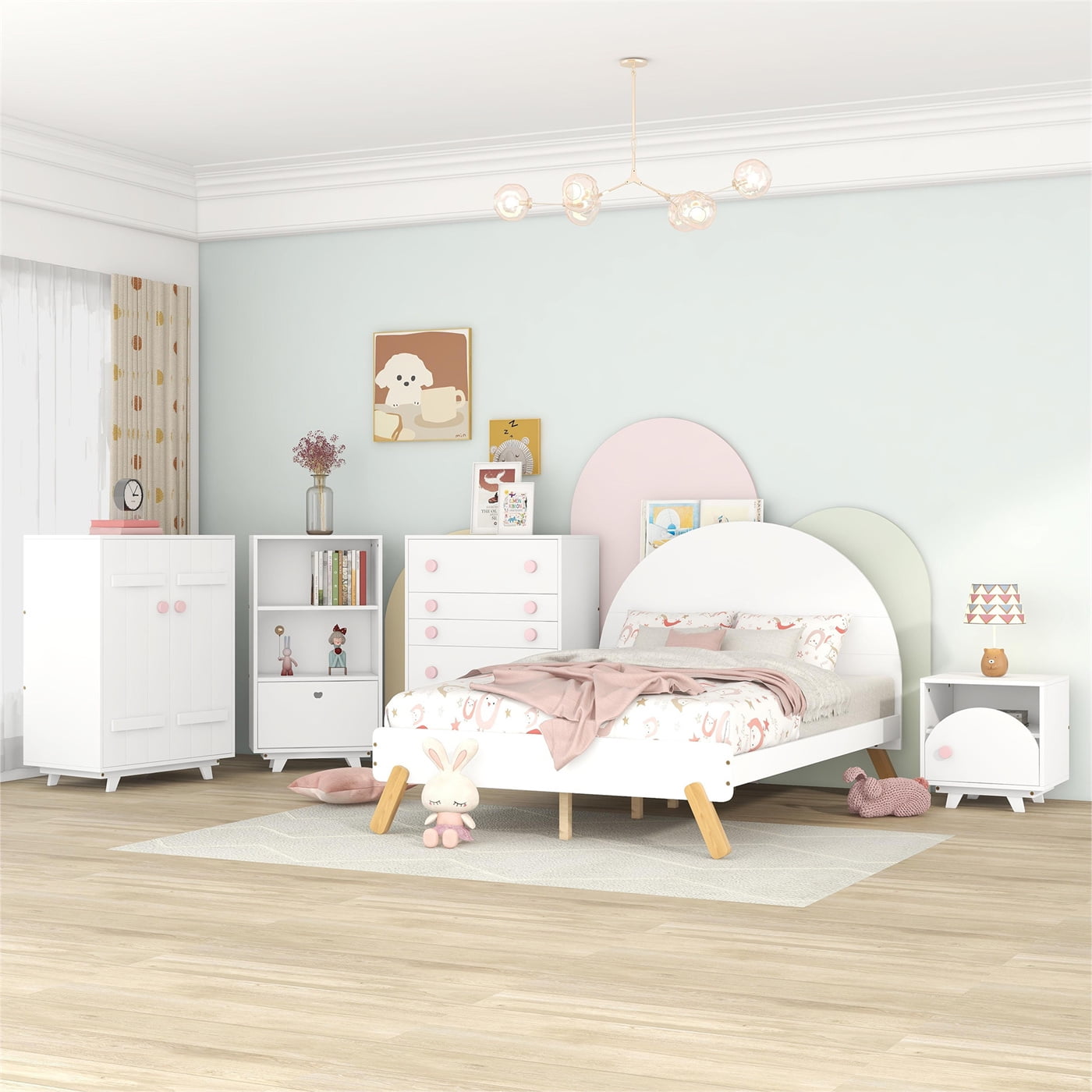 Kids Room Furniture Set Contemporary Design - Disney Frozen Princess Theme Full Bed, image size:1400x1400