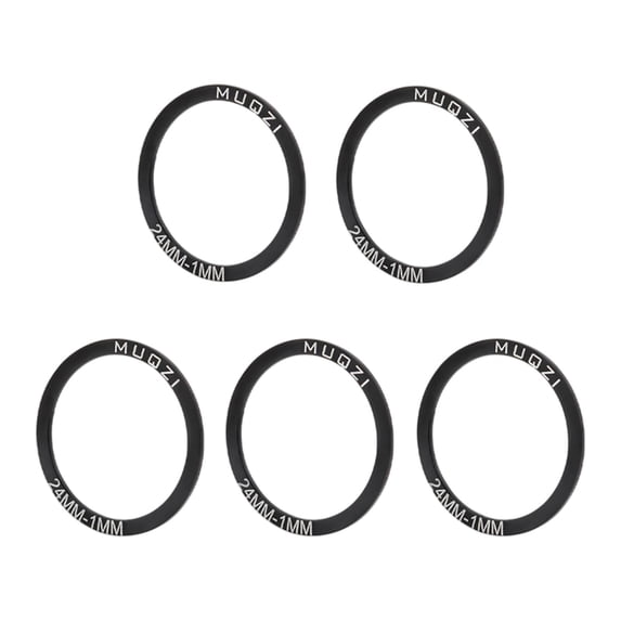 5 Pieces Bike Bottom Bracket Gasket, Crank Washer, Aluminium Alloy BB Spacer, Mountain Bike Parts Replacement 24MM T1MM