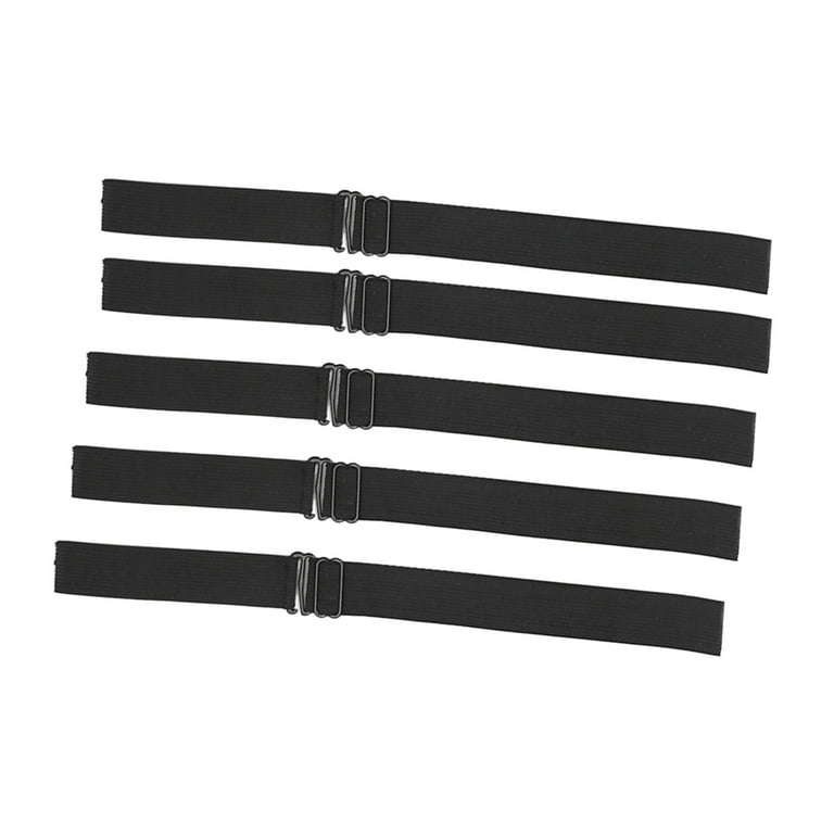 5 Pieces Black Adjustable Elastic Band Straps with Hooks for Making Closure  