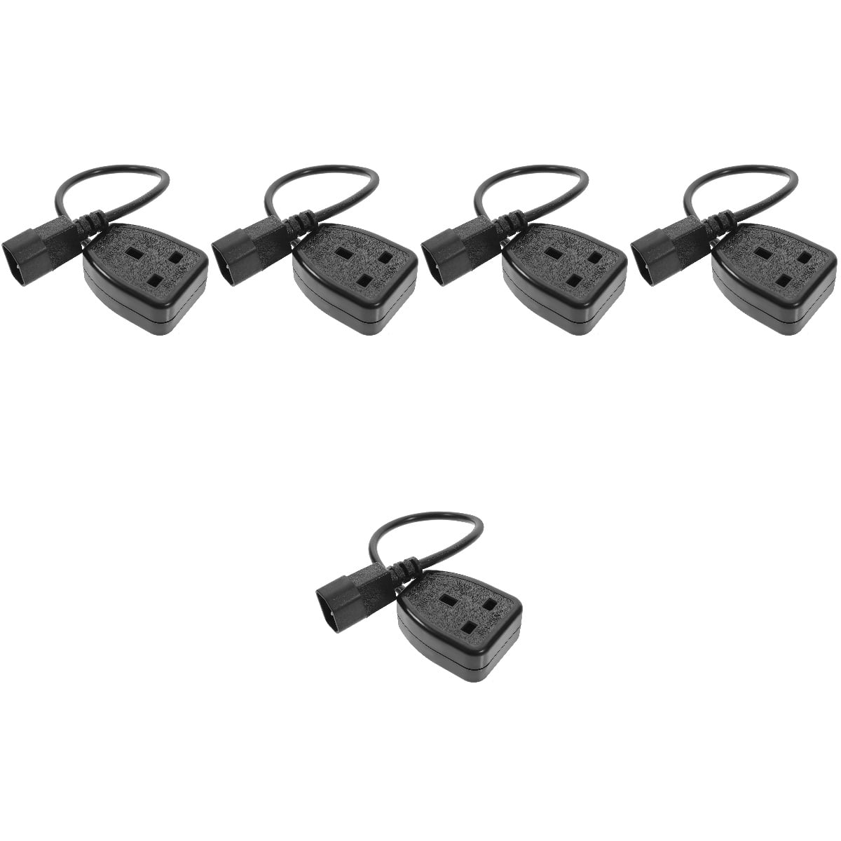 5 Pieces C14 Connector Extension Cord Power Cable Socket Adapter Ups Supply for Monitors 3pin