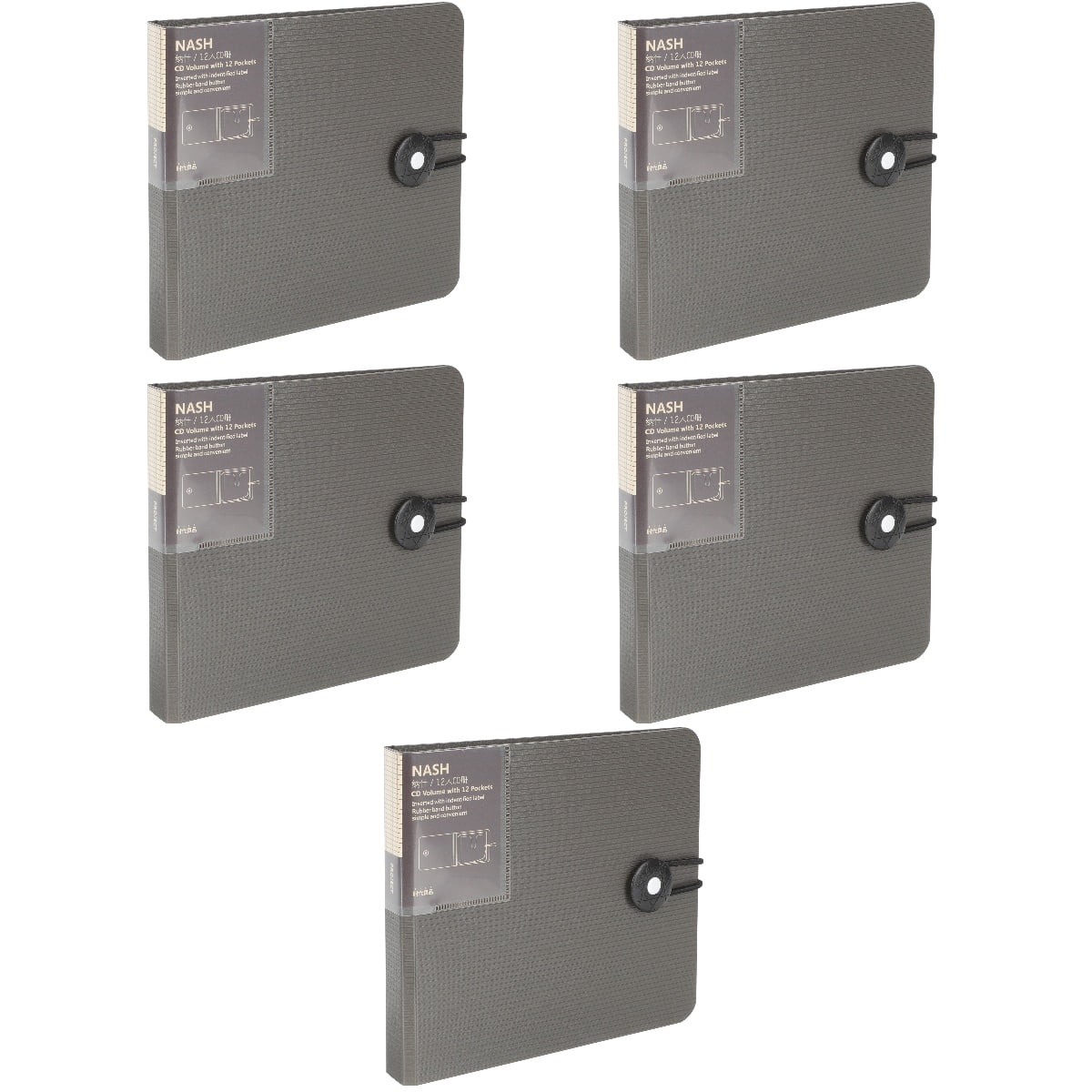 MERRYHAPY Cd Storage Binder Grey with Replaceable Labels for Organized ...