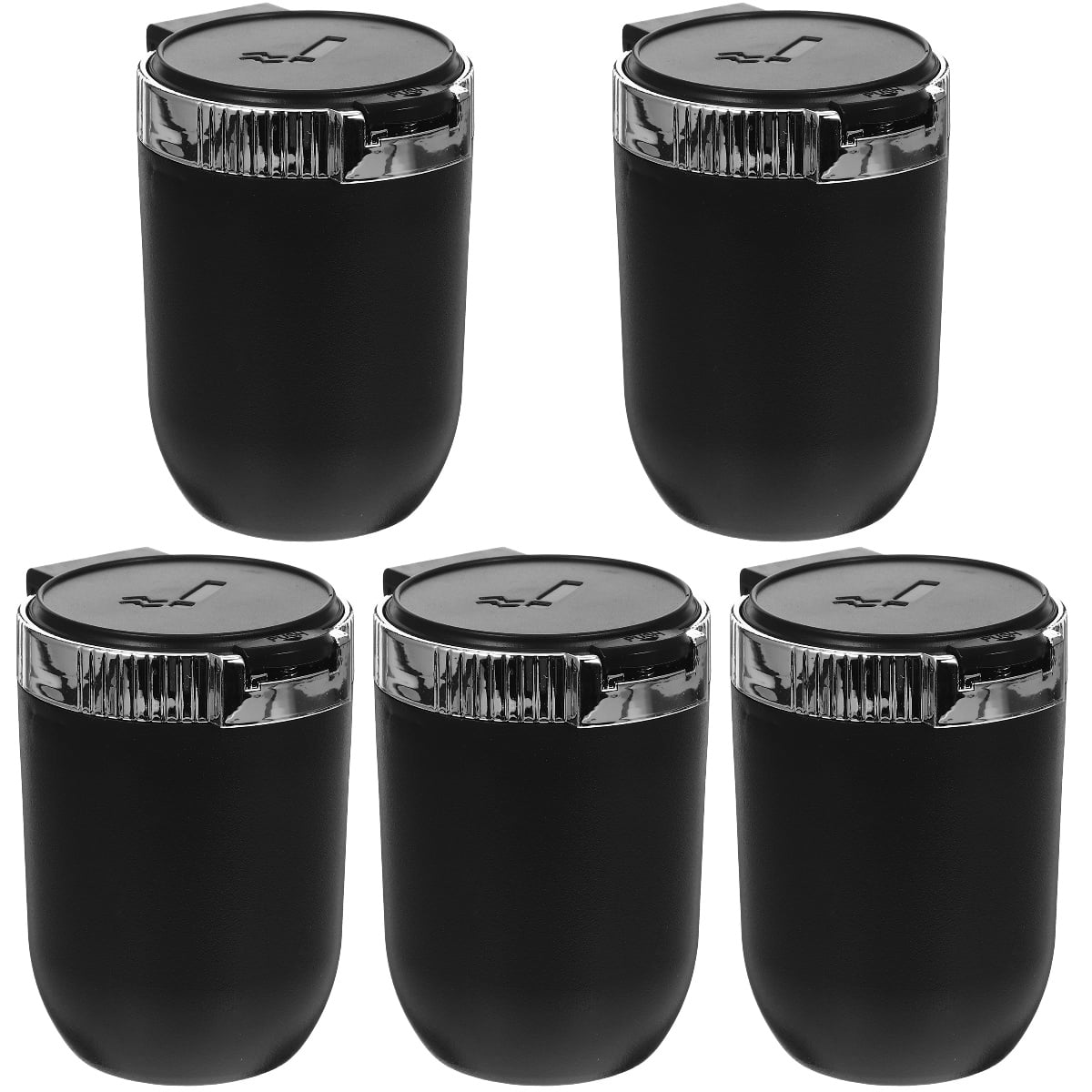 5 Pieces Car Ashtray with Lid Portable Trash Bin Can Garbage Light