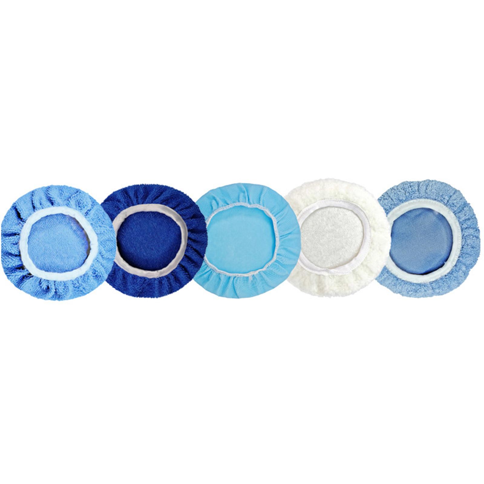 5 Pieces Car Orbital Buffer Polisher Pad Microfiber Detailing Buffing Pads applicators Pads Portable Durable for ing Coatings 7-8inch
