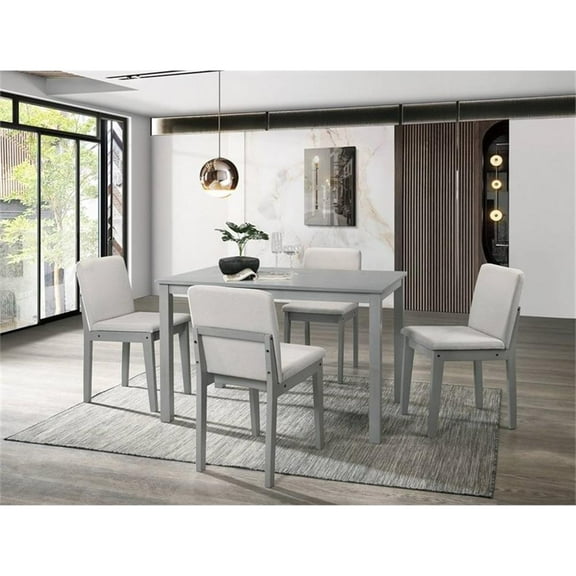 5 Pieces Casual Wooden Dining Set- Dining Room Table and 4 Kitchen Chairs