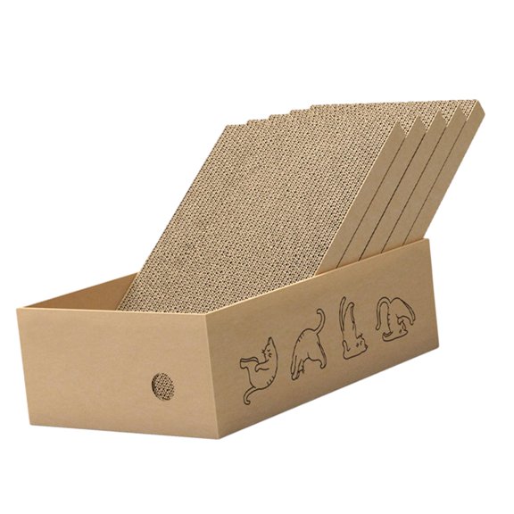 5 Pieces Cat Scratching Board Interactive Double Sided Scratching Cardboard Playing Cat