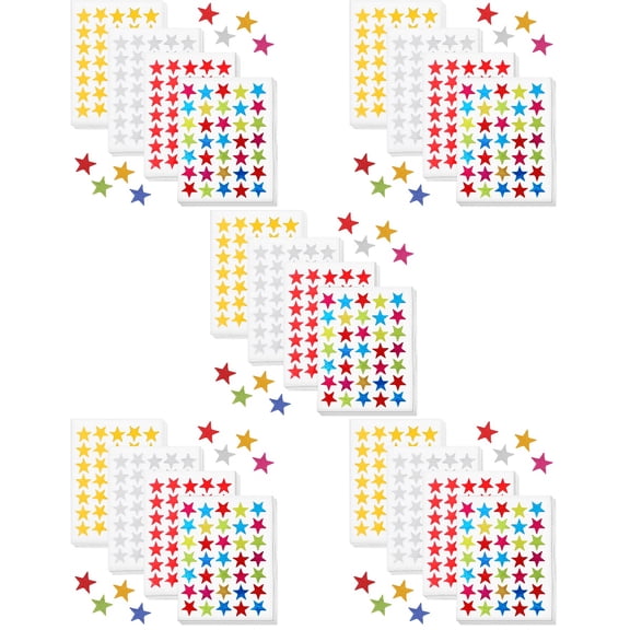 5 Pieces Star Award Stickers for Children Kids Reward Popular and Fun Stickers for School and Home