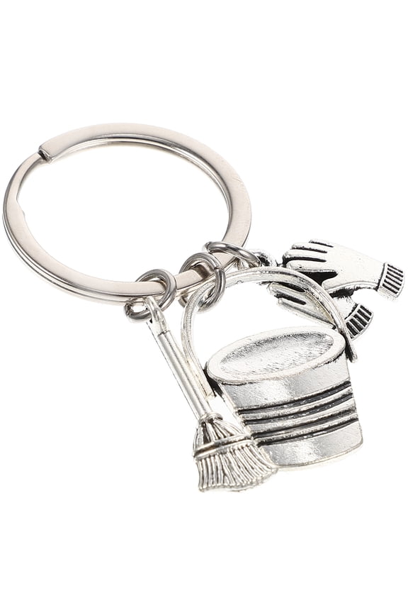5 Pieces Cleaners Key Ring Broom Keyring Keychain Miss