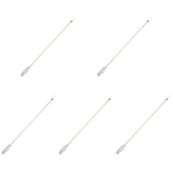 5 Pieces Curtain Track Rod Wrap Around Rods Toile Curtains White