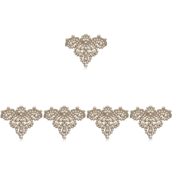 5 Pieces DIY Clothing Patches Embroidered Custom Bride Beige