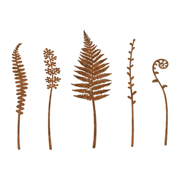 5 Pieces Decorative Garden Stakes Plant Ornaments Metal Construction for Yard Walkway Porch