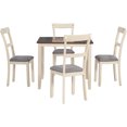 thumbnail image 1 of 5 Pieces Dining Table Set, Solid Wood Rectangle Dining Table with 4 Pcs Dining Chairs, 1 of 7